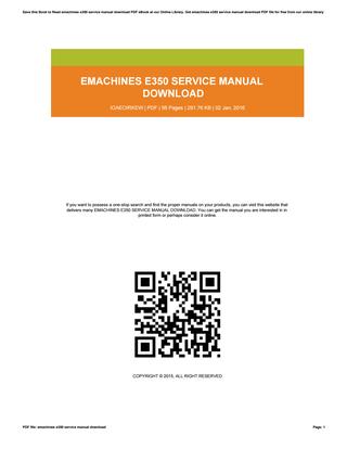 Emachines Manuals Download